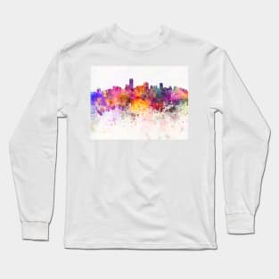 Adelaide skyline in watercolor background Long Sleeve T-Shirt